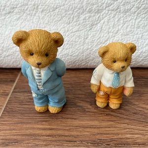 Cherished Teddies 2 bears  a father is the bearer of strength and children.